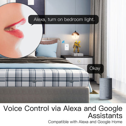 Smart WiFi Light PIR Motion Sensor Switch Single Pole Neutral Wire Required 110-125V 15A - MOES