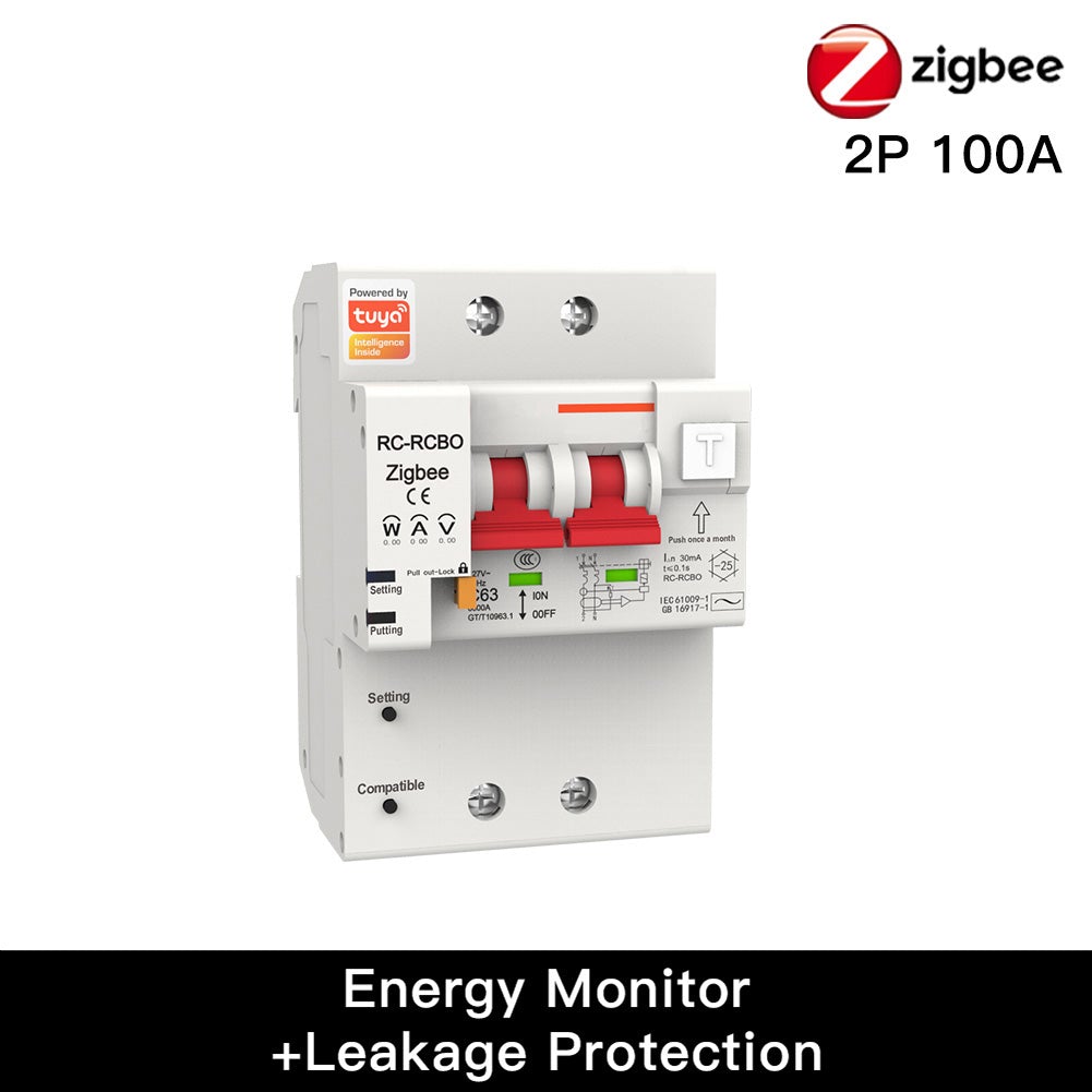 Smart ZigBee Circuit Breaker IoT Air Switch Overload Short Circuit Surge Protection Work with Smart Life/Tuya Smart APP Voice Control with Alexa Google home ZigBee Hub Required - Moes
