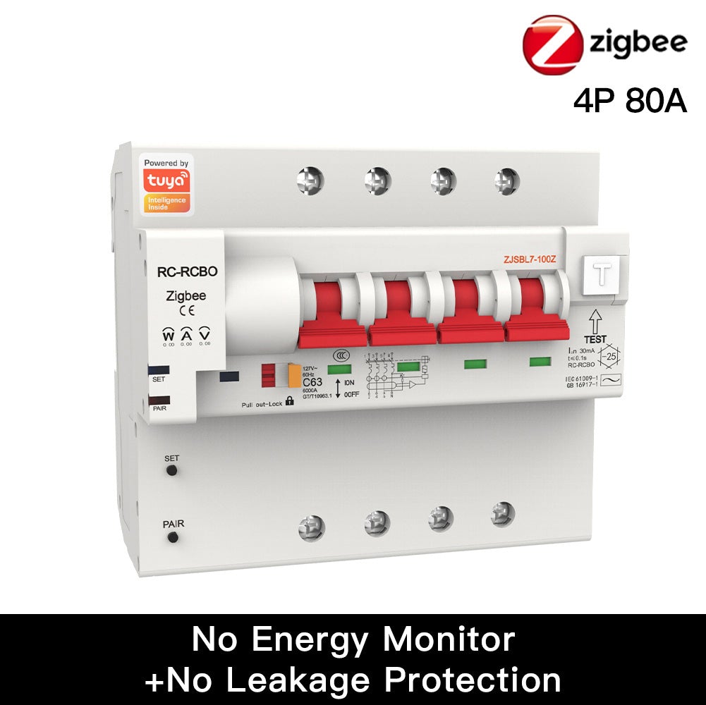 Smart ZigBee Circuit Breaker IoT Air Switch Overload Short Circuit Surge Protection Work with Smart Life/Tuya Smart APP Voice Control with Alexa Google home ZigBee Hub Required - Moes