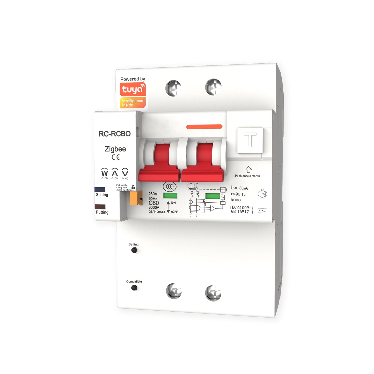 Smart ZigBee Circuit Breaker IoT Air Switch Overload Short Circuit Surge Protection Work with Smart Life/Tuya Smart APP Voice Control with Alexa Google home ZigBee Hub Required - Moes