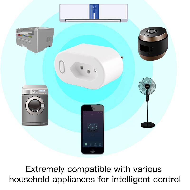 Tuya 16A BR Standard Smart Plug with Power Monitor, Smart Life APP WiFi Smart Socket Works for Google Home, Alexa - Moes