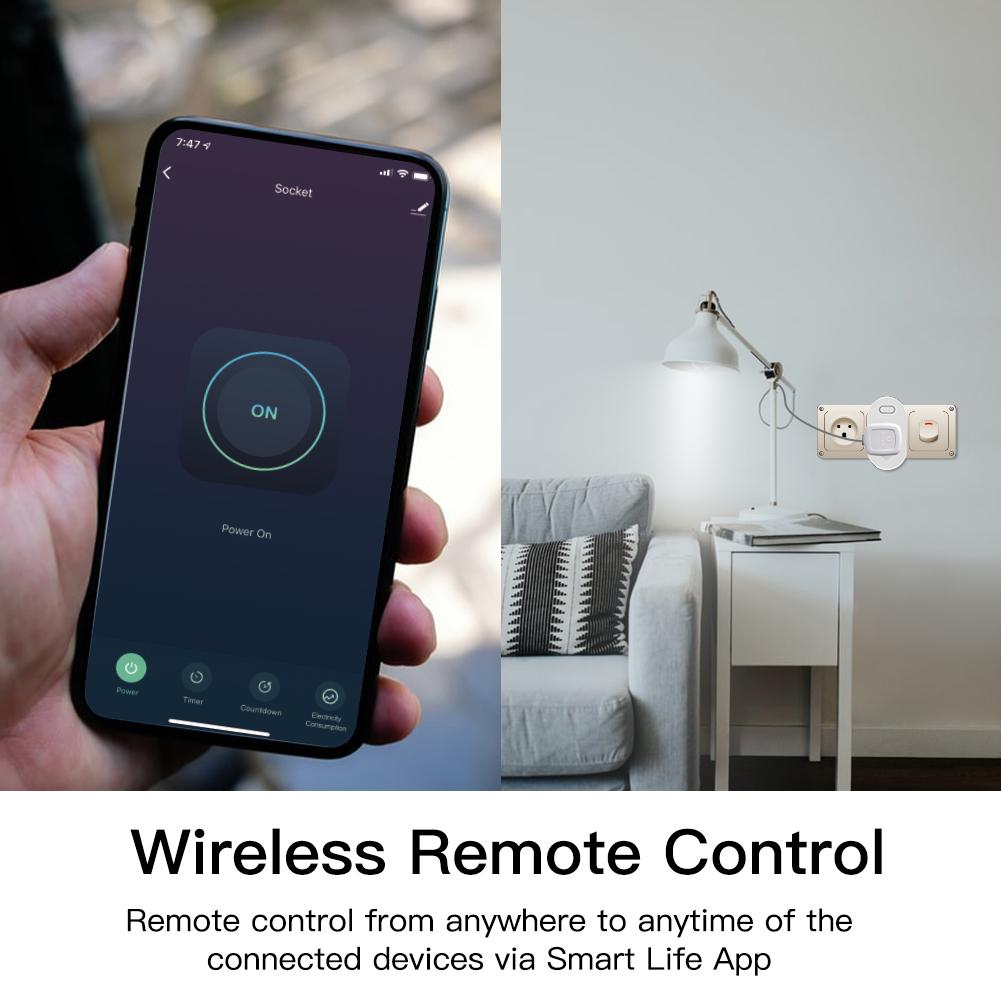 Wifi Smart Plug with Double USB Socket Tuya Smart Life EU Plug Power Outlet  Timer APP Remote Voice Control for Alexa Google Home