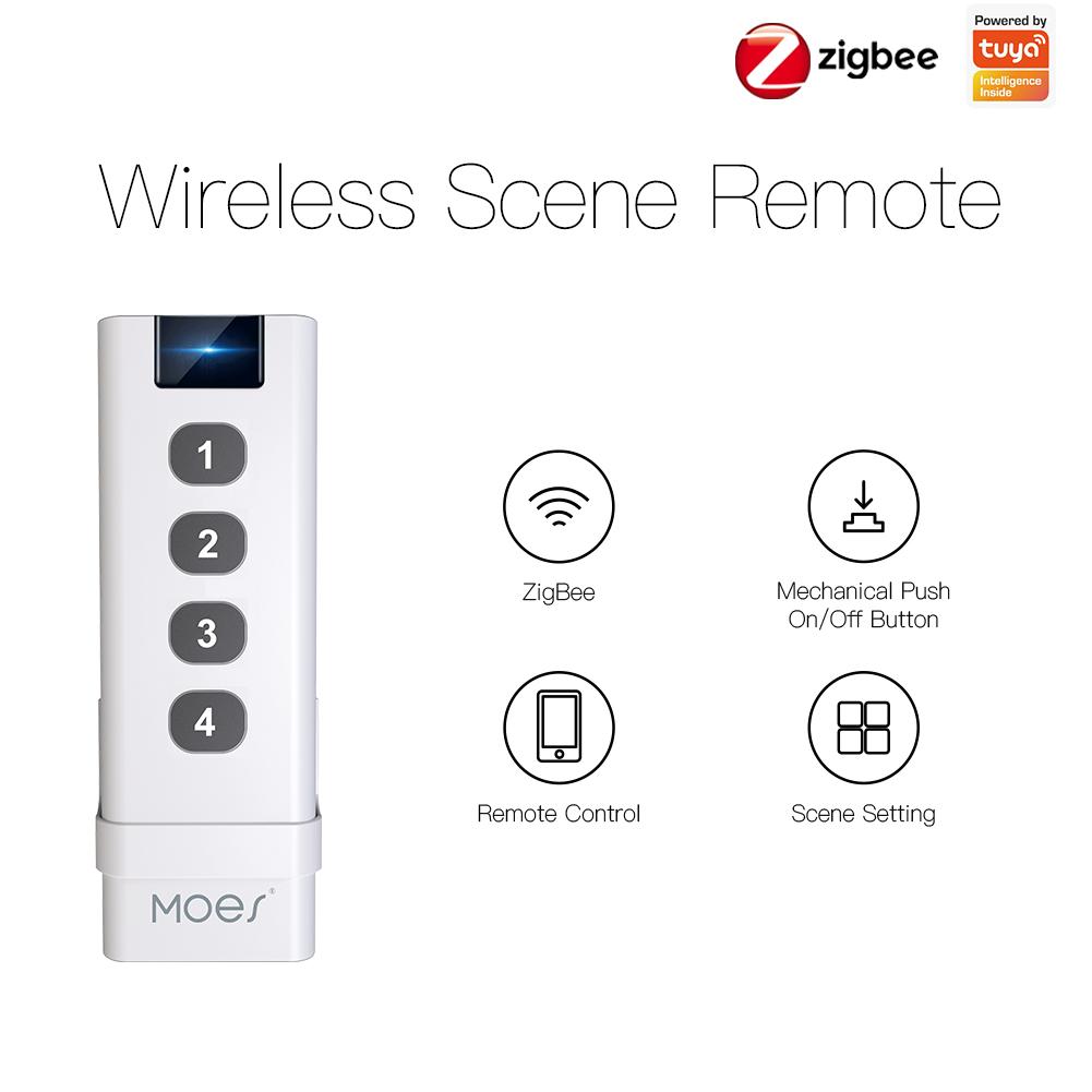 Tuya Smart Life ZigBee Smart Home Wireless Switch 4 Gang Remote Point to Point Control - MOES