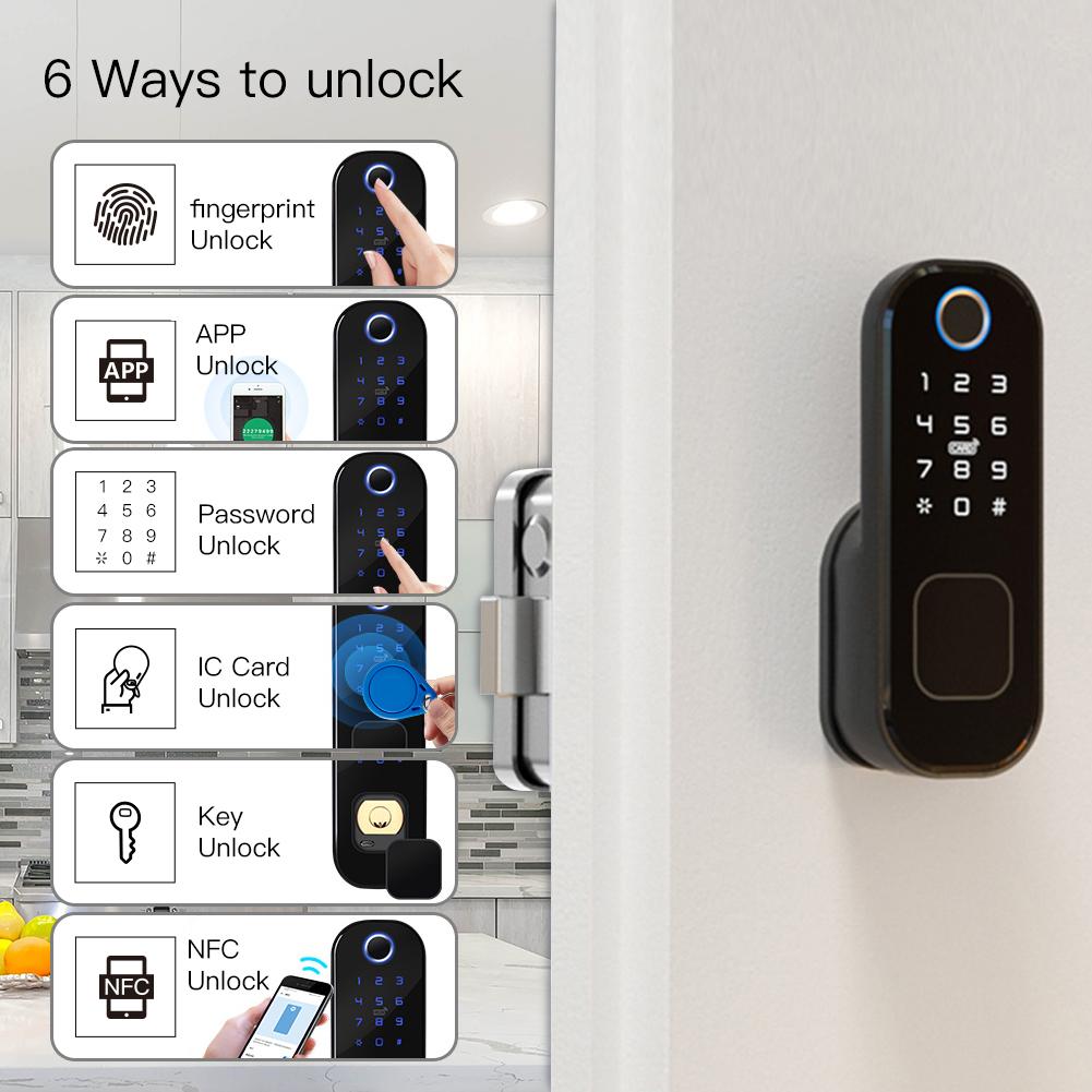 Smart Fingerprint Türschloss, Smart Locks Haustür, WiFi & Bluetooth