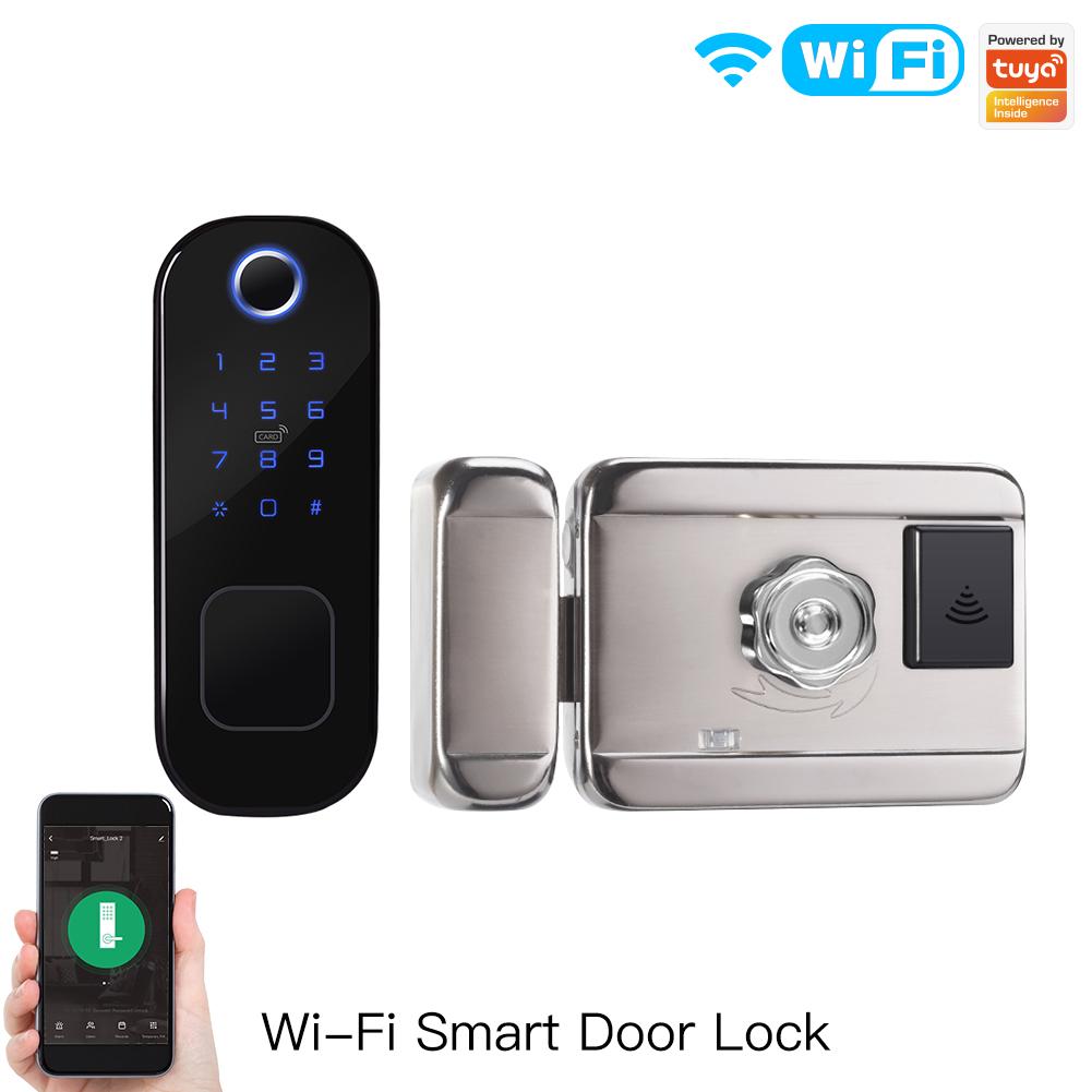 Wifi Tuya Smart Door Lock Fingerprint Digital Password Lock Waterproof