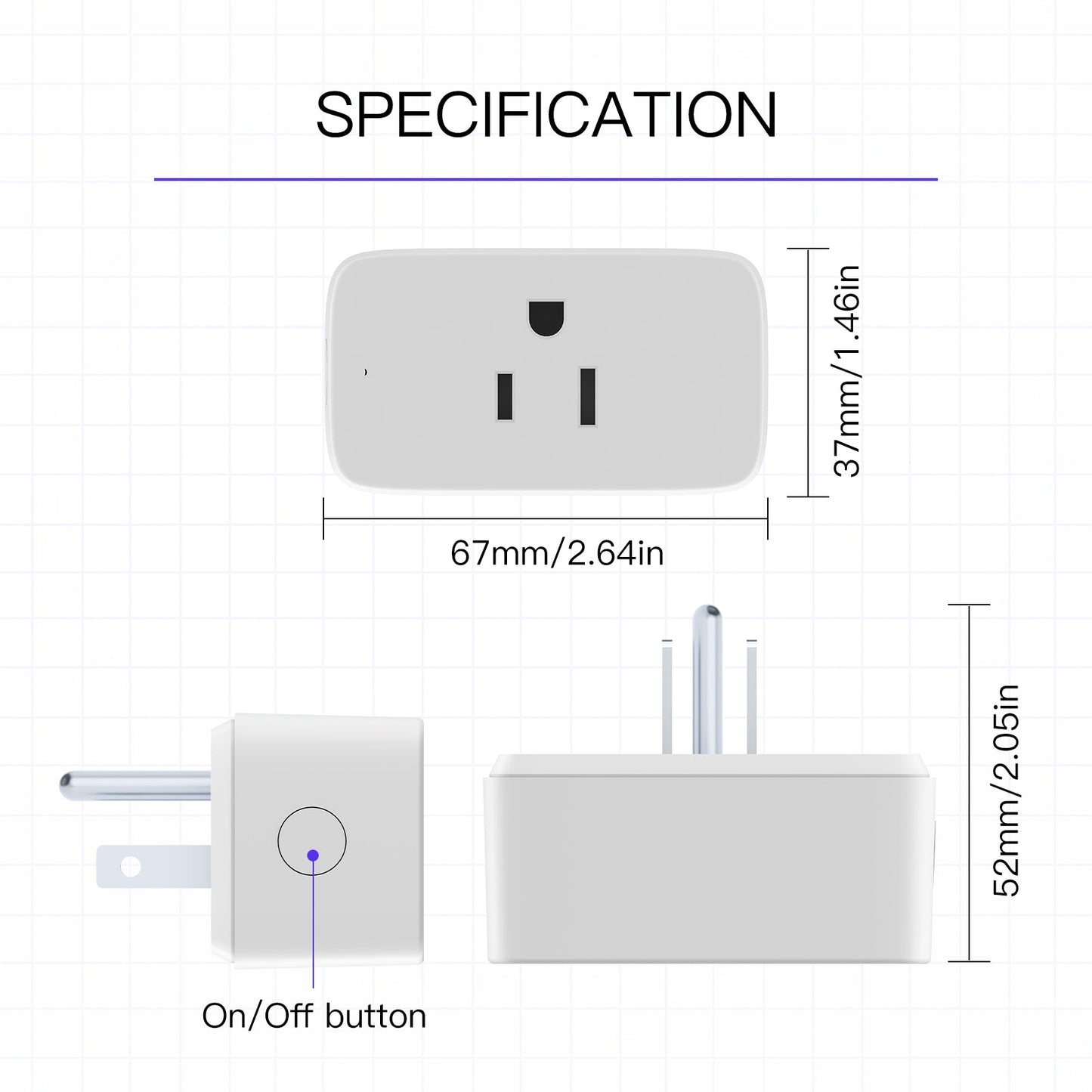 Tuya Smart Plug WiFi Socket Mini Outlet Bluetooth Gateway Hub Functional Smart Life APP Astronomical Timer Remote Control Compatible with Alexa Google Home 15A US - MOES