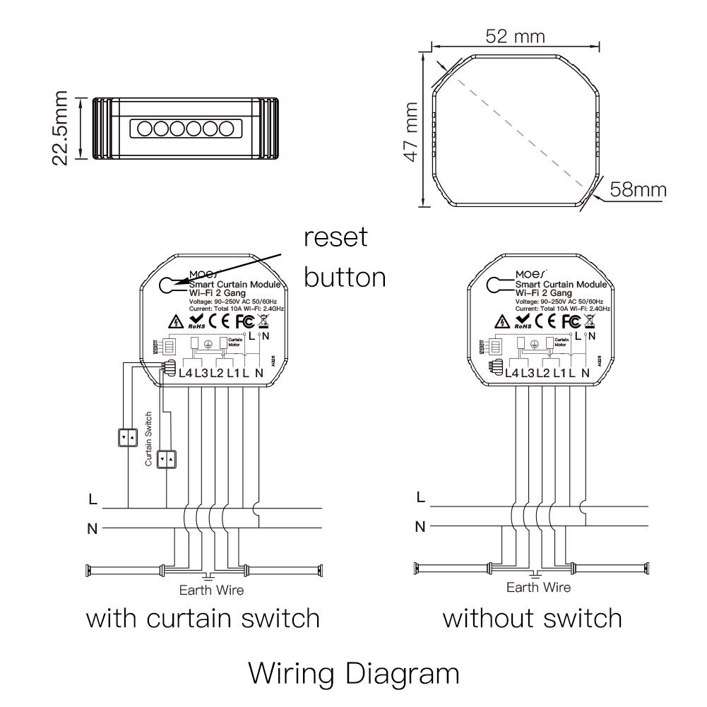 with curtain switch / without switch - Moes