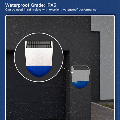 Tuya Smart Wifi/Zigbee Sound Light Siren Alarm Solar Energy Outdoor IPX5 Waterproof Tamper Alarm With Rechargeable Battery - MOES