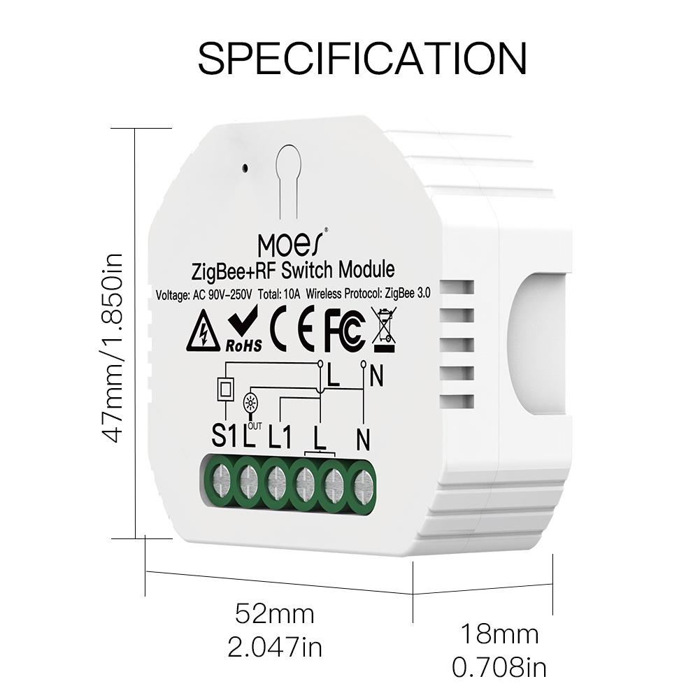 ZigBee+RF Switch Module specification  - Moes