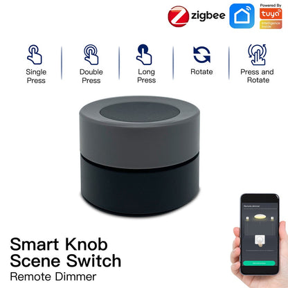 Tuya ZigBee Smart Knob Switch Wireless Scene Switch Button Scene Button Controller Battery Powered Automation Scenario - Moes