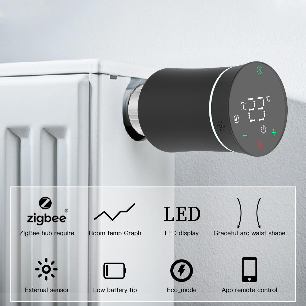 Tuya ZigBee3.0 New Mini Radiator Actuator Valve Smart Programmable Thermostat Temperature Controller - Moes