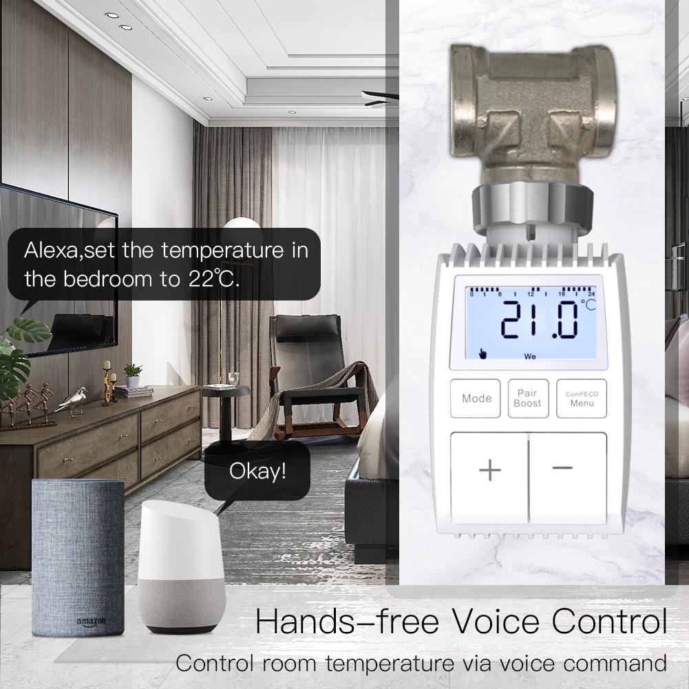 Tuya ZigBee3.0 New Mini Radiator Actuator Valve Smart Programmable Thermostat Temperature Controller External Sensor Accurate Heater TRV Thermostatic Radiator Valve Voice Control with Alexa - Moes