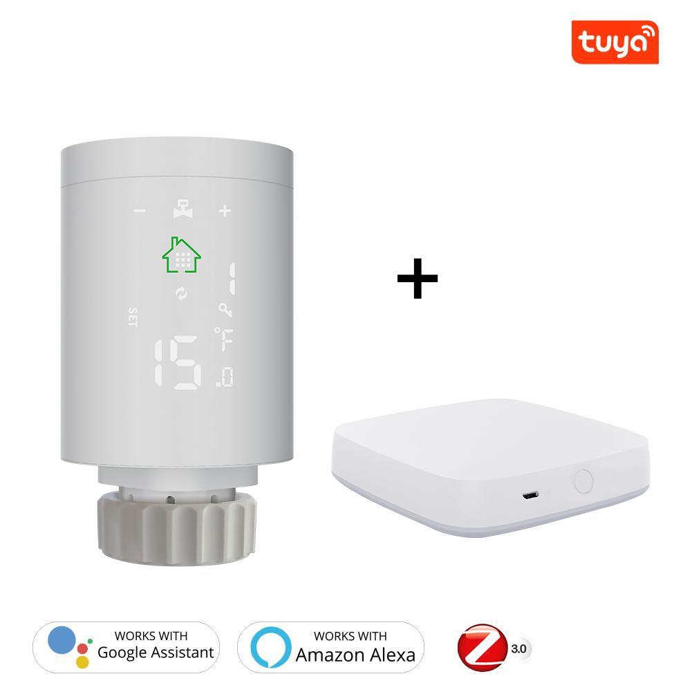 Tuya ZigBee3.0 New Mini WiFi Radiator Actuator 2MQTT Setup Smart Programmable Thermostat Temperature TRV Controller - Moes