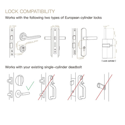 【US Version】 MOES Bluetooth Smart Door Lock Bank-grade AES128 Bit and TLS Encryption Bluetooth Sensor APP Remote Unlocking Scene Linkage - MOES