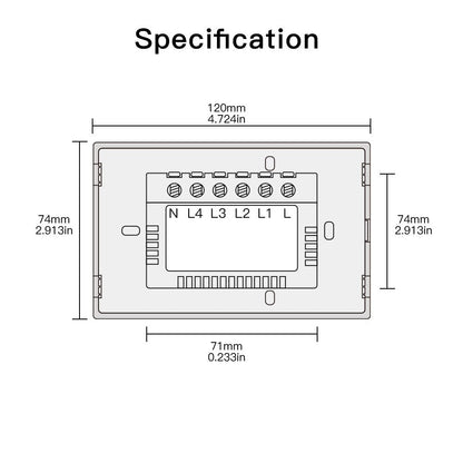 Wall Touch Switch US EU Version Only Glass Panel - Moes