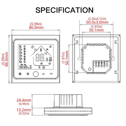 WiFi Smart Thermostat Temperature Controller Water/Gas Boiler LCD Touch Screen - Moes