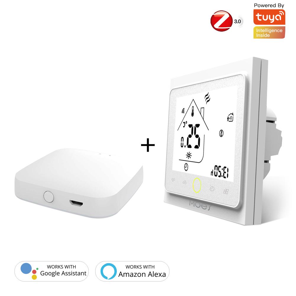 ZigBee Smart Thermostat Programmable Temperature Controller 2MQTT Setup ZigBee Hub Required for Water/Electric Floor Heating/Gas Boiler with hub- Moes