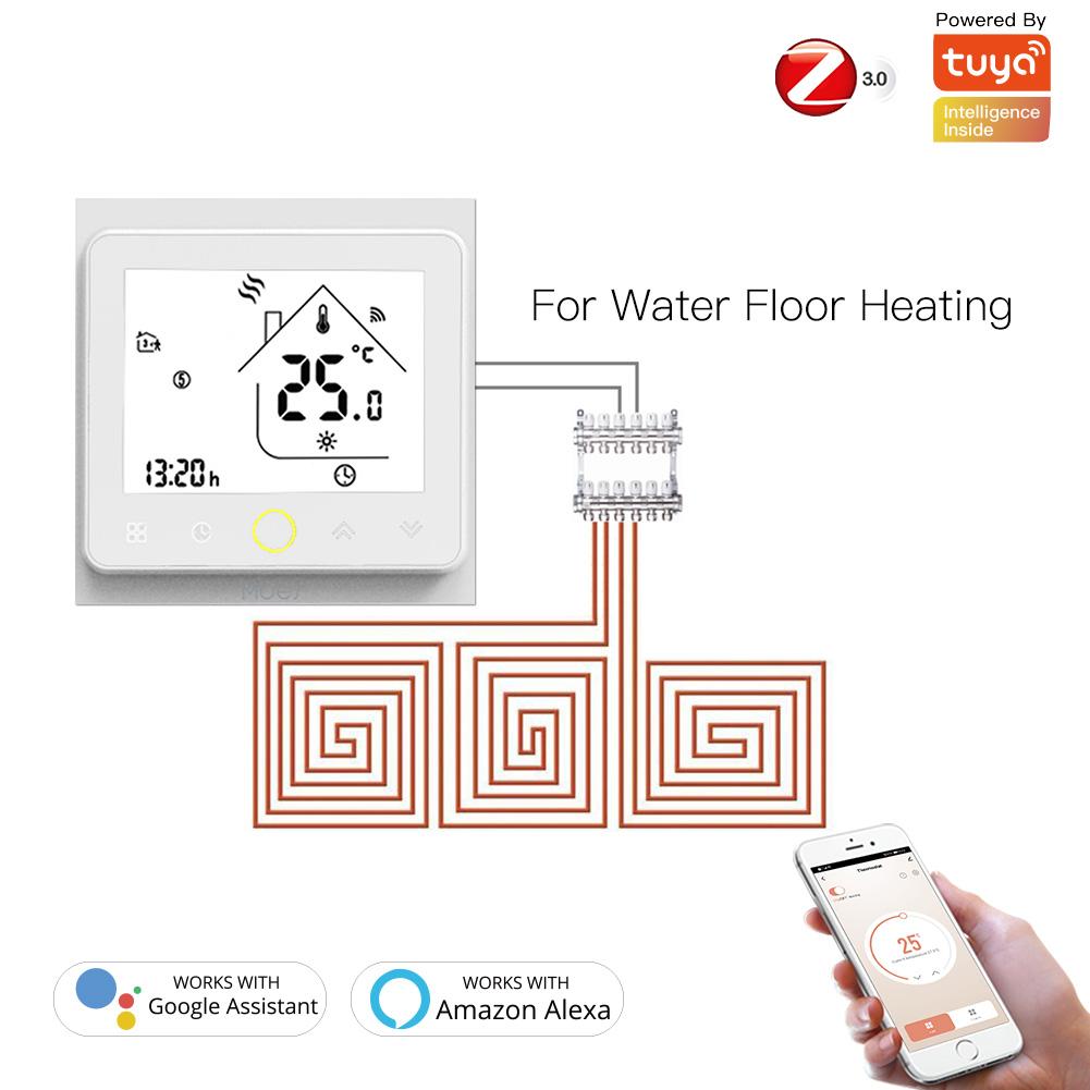 ZigBee Smart Thermostat Programmable Temperature Controller 2MQTT Setup ZigBee Hub Required for Water Floor Heating- Moes