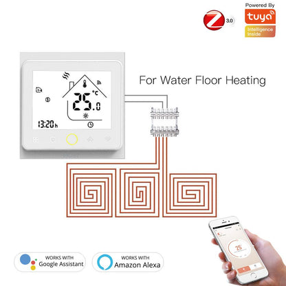 ZigBee Smart Thermostat Programmable Temperature Controller 2MQTT Setup ZigBee Hub Required for Water Floor Heating- Moes