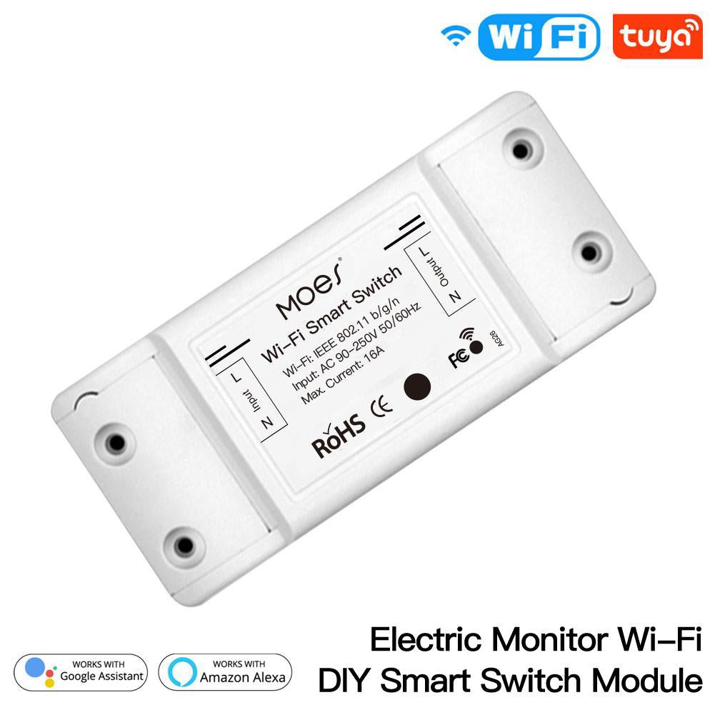 Wi-Fi DIY Smart Switch Electric Current Voltage Power Monitor Universal Module 16A - MOES