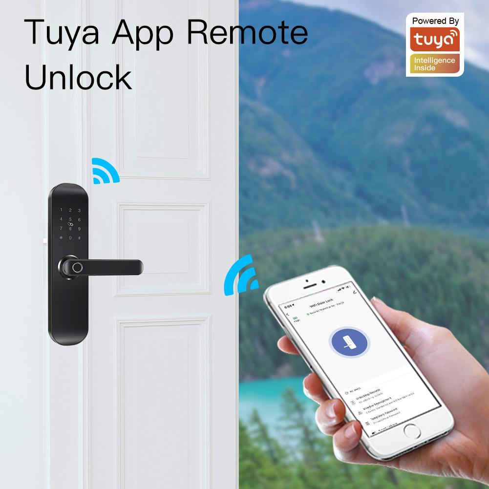 Cerradura Inteligente For Villa Swing Fence Gate Double Fingerprint Door  Lock Optional Tuya Wifi Bluetooth App Control