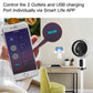 Wi-Fi Tuya Smart US Outlet Extender Multi Plug Socket Outlet Shelf with 2 Electrical Outlet Splitter Wall Plug Expander and 2 USB for Home Dorm with Relay Status and Light Mode Adjustable Smart Life APP Control Works with Alexa Google - Moes