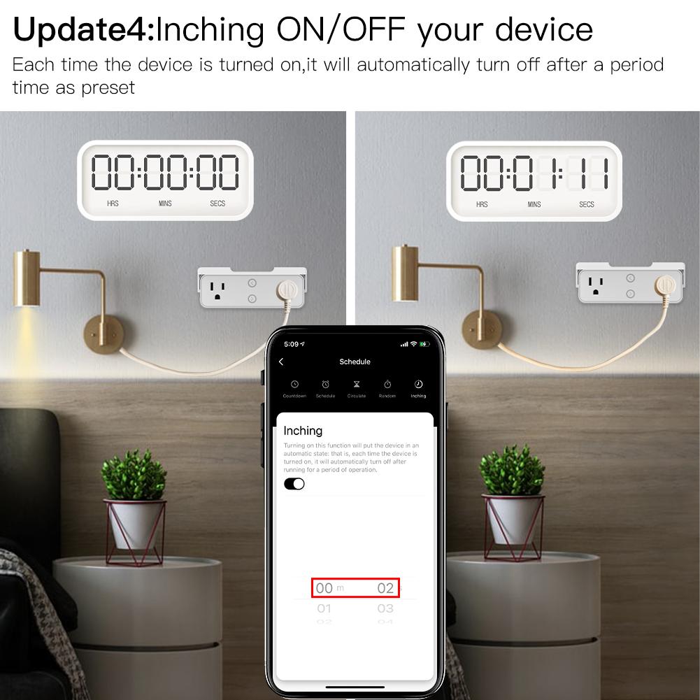 Wi-Fi Tuya Smart US Outlet Extender Multi Plug Socket Outlet Shelf with 2 Electrical Outlet Splitter Wall Plug Expander for Home Dorm with Nightlight Relay Status and Light Mode Adjustable Smart Life App Control Works with Alexa Google - Moes