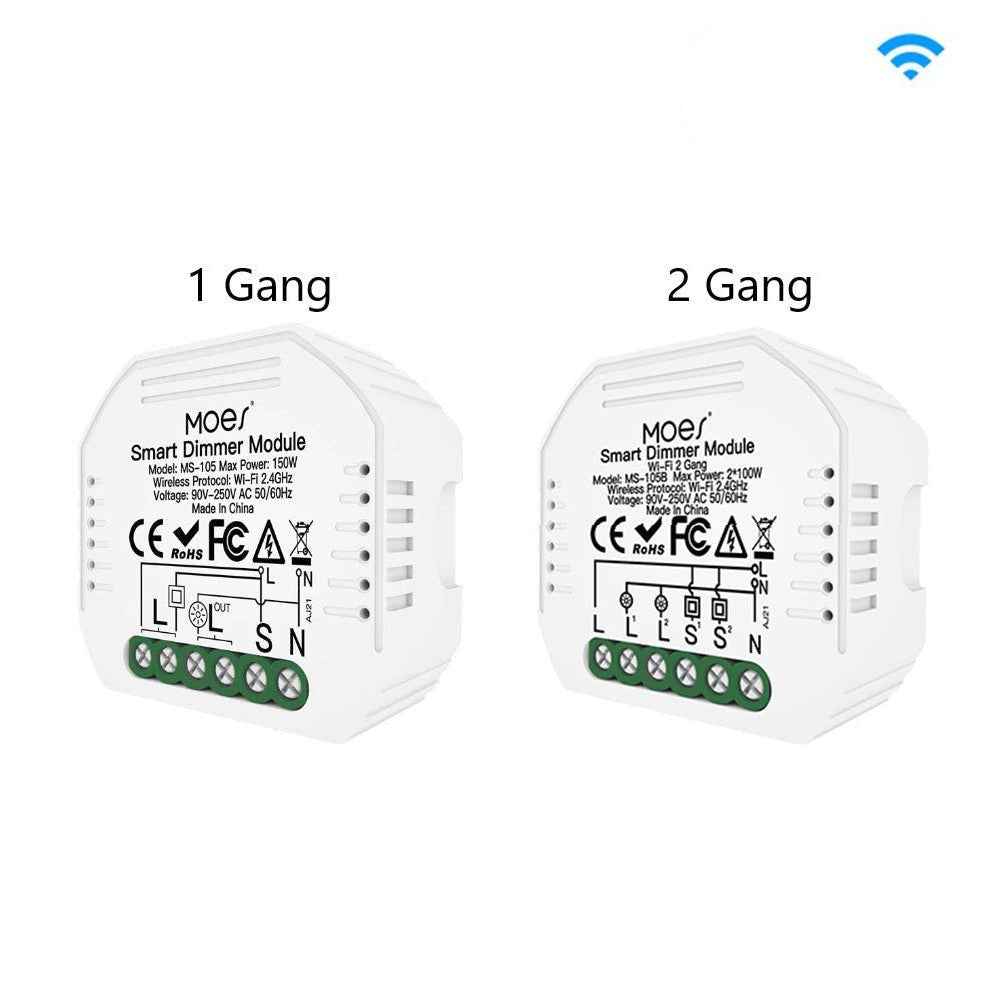 WiFi 1/2Way DIY Smart Light LED Dimmer Switch Module - MOES