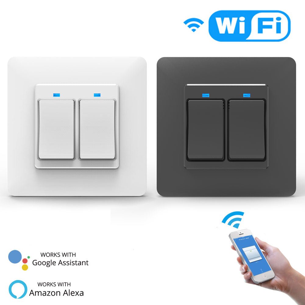 WiFi DE EU Smart Push Button 1/2/3 Gang Switch 2-Way Multi-control Removable Detachable White Black - Moes