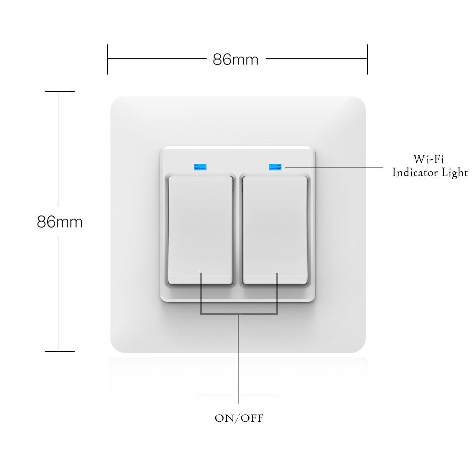 WiFi DE EU Smart Push Button 1/2/3 Gang Switch 2-Way Multi-control Removable Detachable White Black - Moes