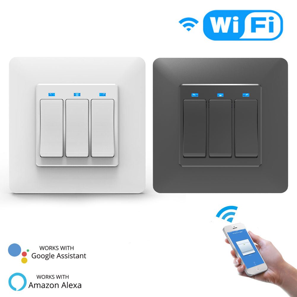 WiFi DE EU Smart Push Button 1/2/3 Gang Switch 2-Way Multi-control Removable Detachable White Black - Moes