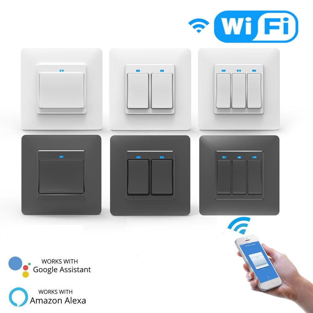 WiFi DE EU Smart Push Button 1/2/3 Gang Switch 2-Way Multi-control Removable Detachable White Black - Moes