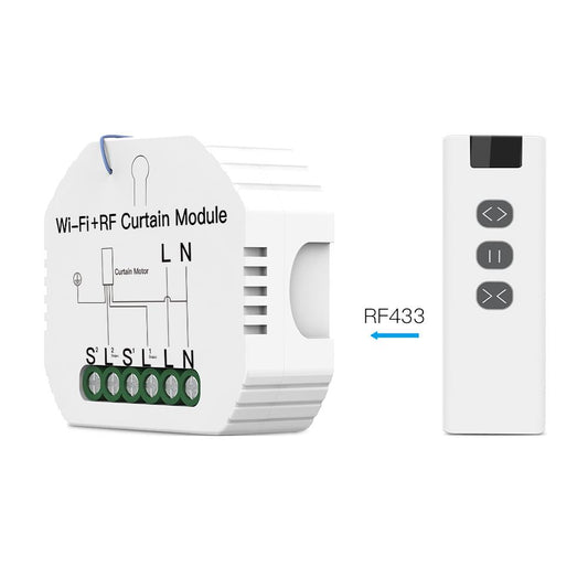 WiFi DIY RF433 Smart Curtain Switch Module for Electric Motorized Roller Blinds Shutter Motor - Moes