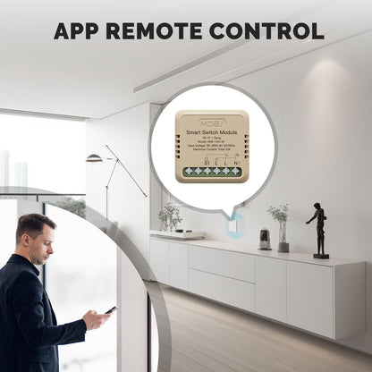 WiFi Mini DIY Smart Light Switch Module Relay Timer 1/2 Gang - MOES