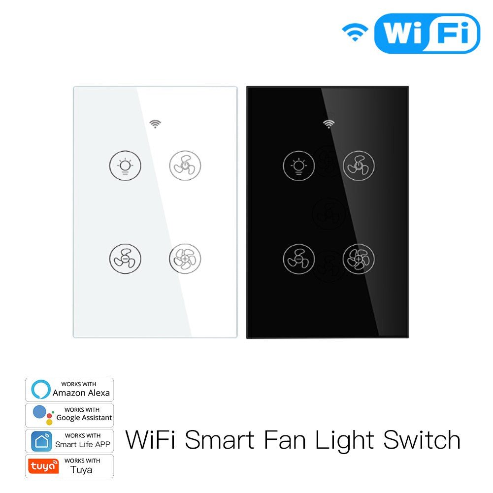 WiFi RF Smart Ceiling Fan Light Switch US Black - Moes