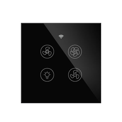 WiFi RF Smart Ceiling Fan Light Switch Black EU - Moes