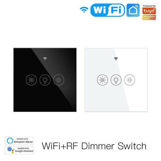 WiFi RF Smart Light Dimmer Switch Relay Status EU White/Black - Moes