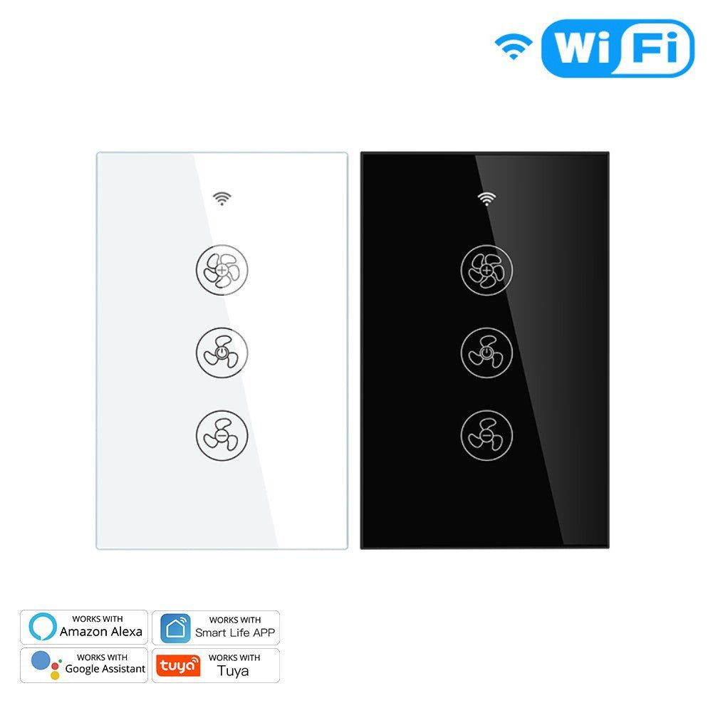 WiFi RF433 Smart Ceiling Fan Touch Switch Single Pole Neutral Wire Required US - MOES