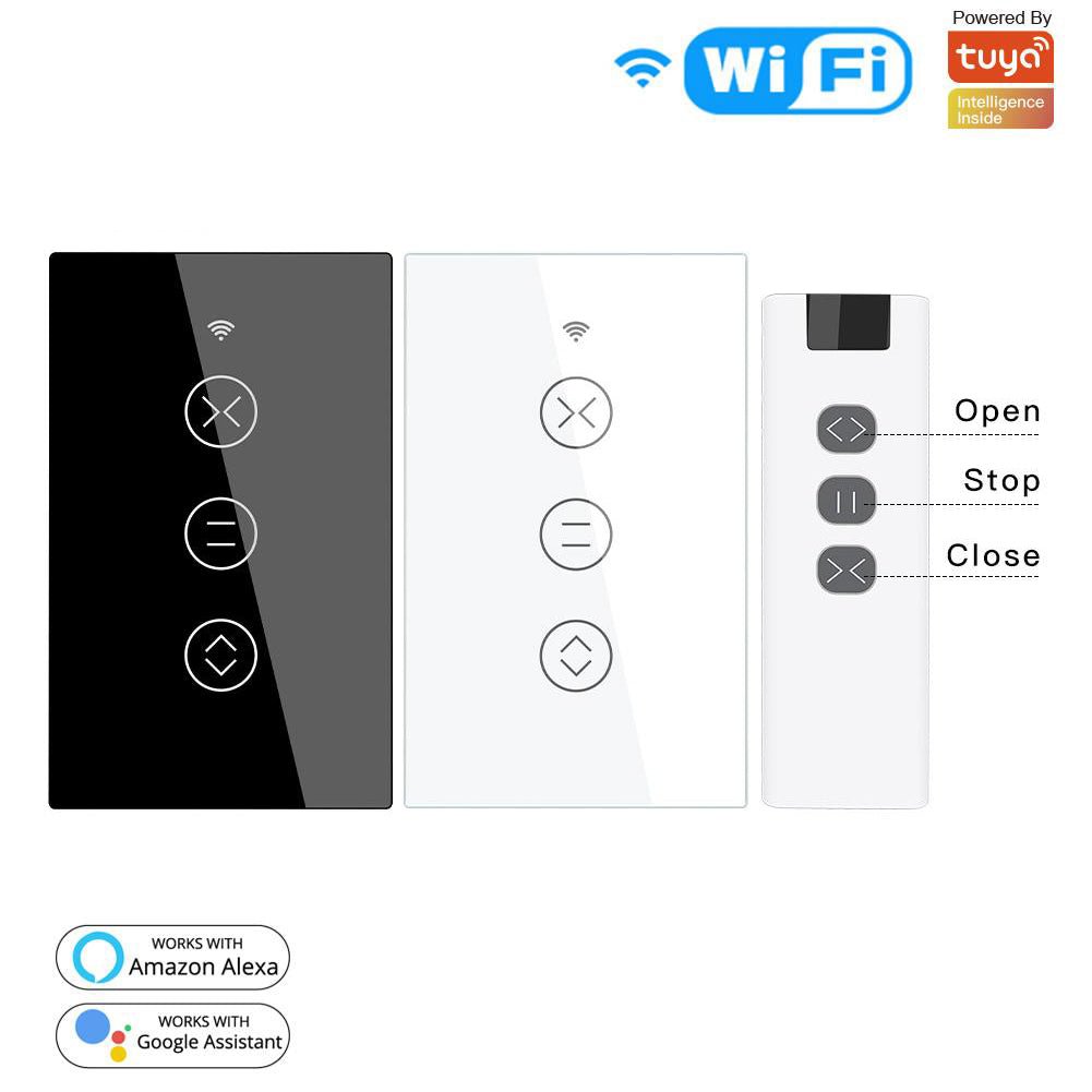 WiFi RF433 Smart Curtain Blinds Roller Shutter Touch Switch Single Pole Neutral Wire Required US - MOES
