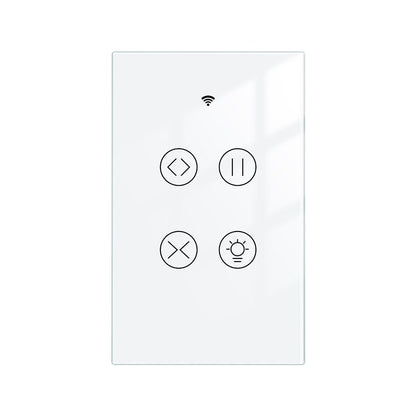 WiFi RF433 Smart Glass Panel Curtain Light Touch Switch Single Pole Neutral Wire Required US - MOES