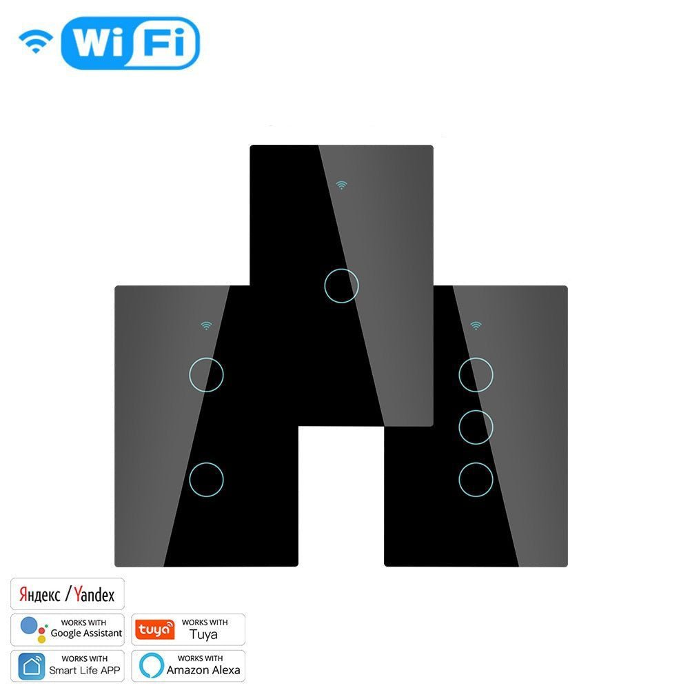 WiFi Smart Glass Panel Touch Switch RF433 Transmitter Wall Panel 1/2/ –  Funshion Lab