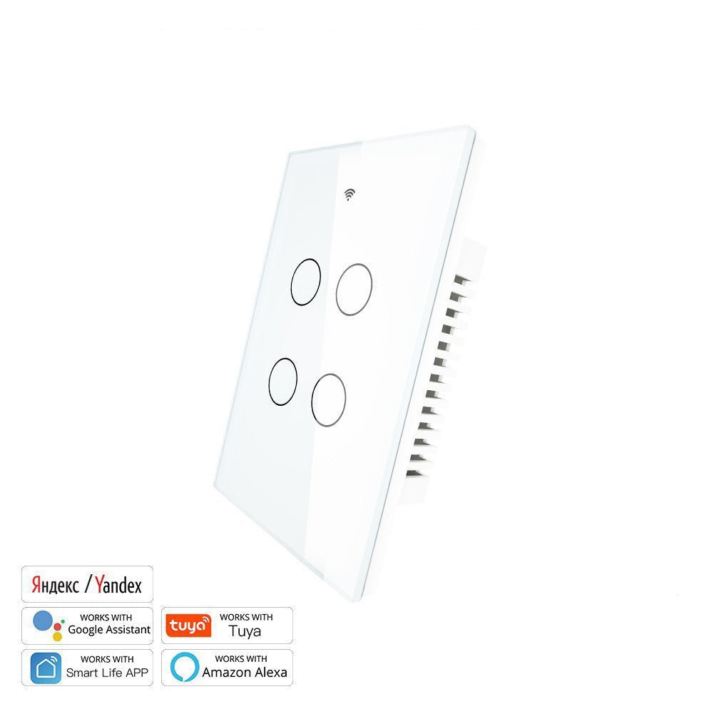 WiFi RF433 Smart Light Wall Touch Switch Single Pole 1/2/3/4 Gang US 220V - MOES