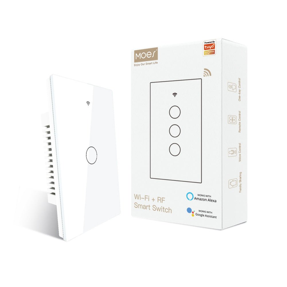 WiFi Light Wall Glass Touch Switch | Single Pole Switch No Neutral