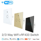 WiFi RF433 Smart Touch Lichtschalter 1/2/3/4 Gang 2-Wege-Multi-Control Neutralleiter erforderlich EU