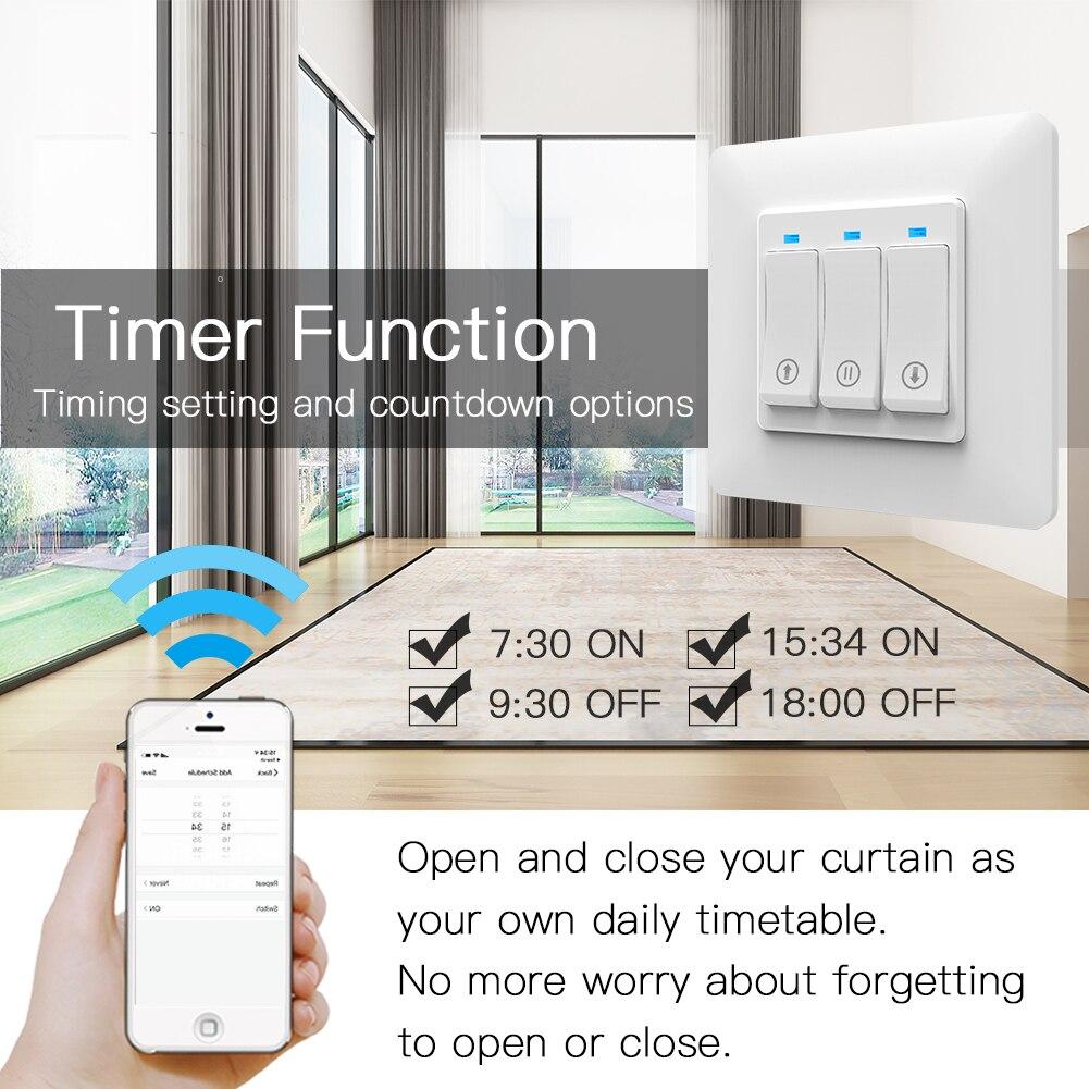 WiFi Smart Curtain Switch Tuya Smart Life App Remote Control Motorized Curtain Motor Roller Blinds,Works with Alexa Google Home - Moes