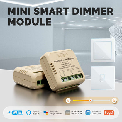 WiFi Smart Dimmer Switch Module Timer Diy Breaker 1/2 Gang - MOES