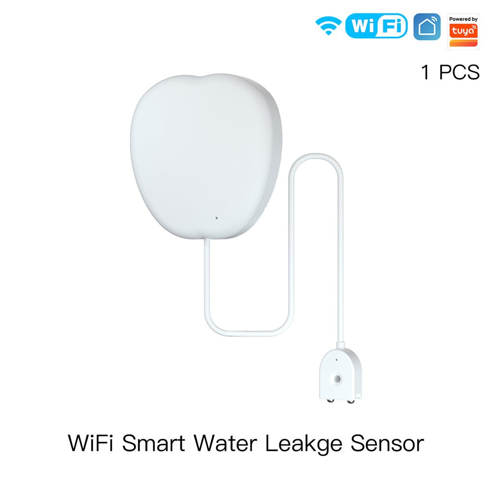WiFi Smart Flood Sensor Home Alarm Water Leakage Detector Flood Notification Alert Overflow Security Alarm System Tuya/Smart Life App Wireless Remote Control - Moes