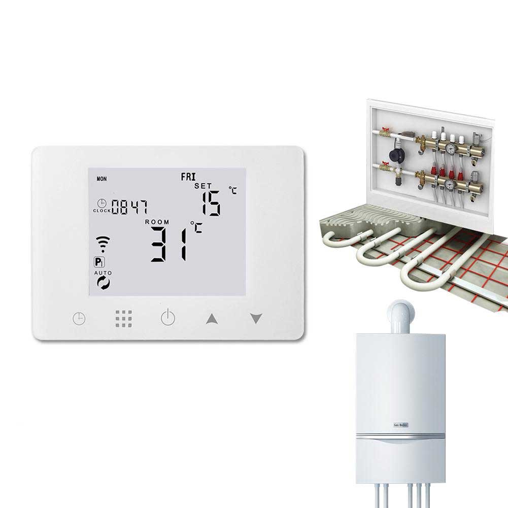 WiFi Smart LCD Wall-Hung Gas Boiler Water Underfloor Heating Temperature Controller - MOES