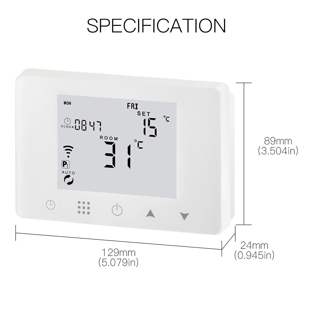 WiFi Intelligent Thermostat with RGB Colorful LCD Display Electric Heating Thermostat Indoor Constant Temperature Controller Digital Programmable
