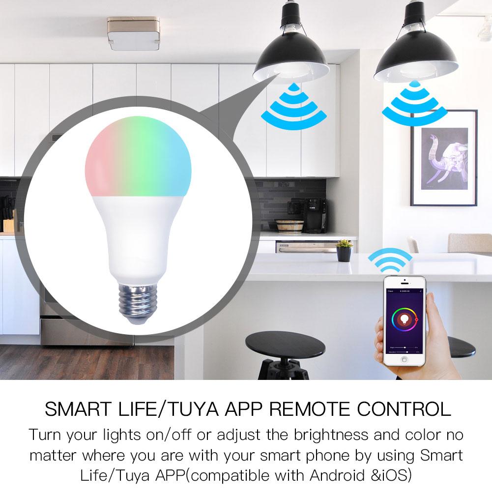 WiFi Smart LED Light Bulb Dimmable Lamp 14W,RGB C+W Smart Life Tuya App Music Rhythm E27 - Moes